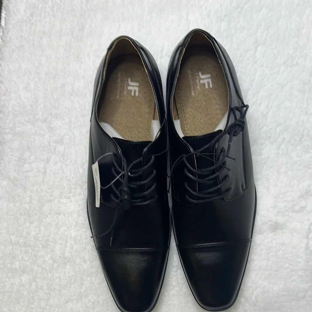 jf j.ferrar NWT-Black Oxfords Polished Leather Formal - Picture 1 of 9